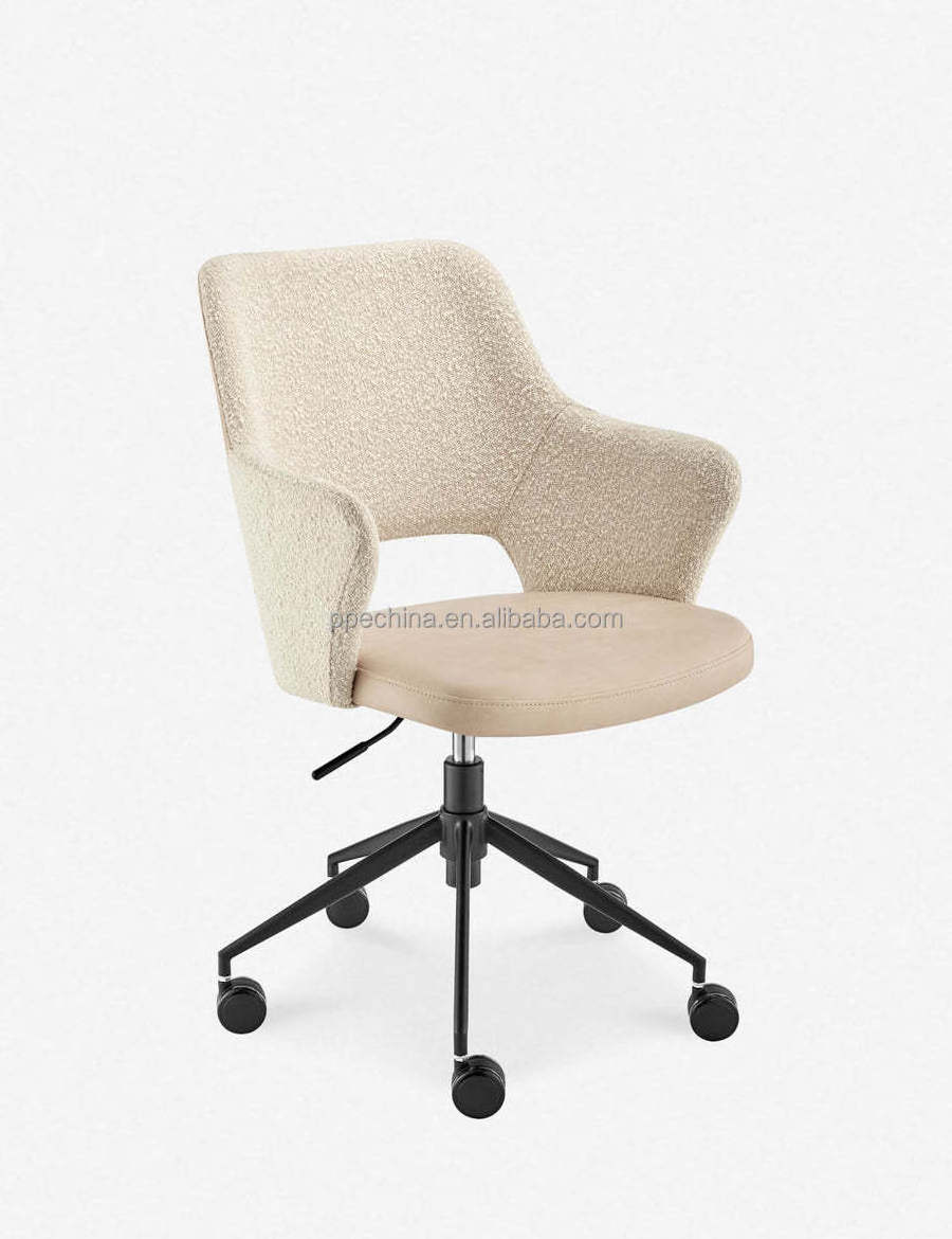 Swivel Dining Chair Luxury Velvet Fabric Computer Chair Upholstered Leisure Swivel Office Chair For Home