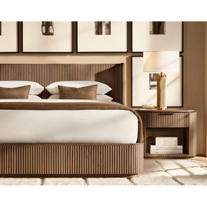 Hot Sale Modern Luxury Hotel King Queen Size Custom Wood Color Design Home Bedroom Furniture Sets Wooden Bed