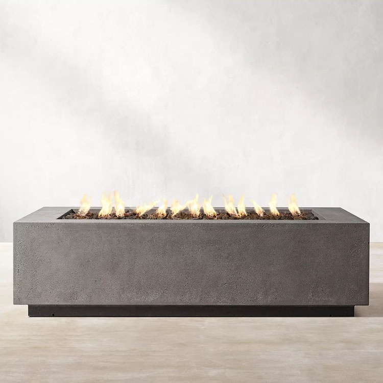 Garden furniture customize backyard fire pit rectangle concrete natural gas fire table