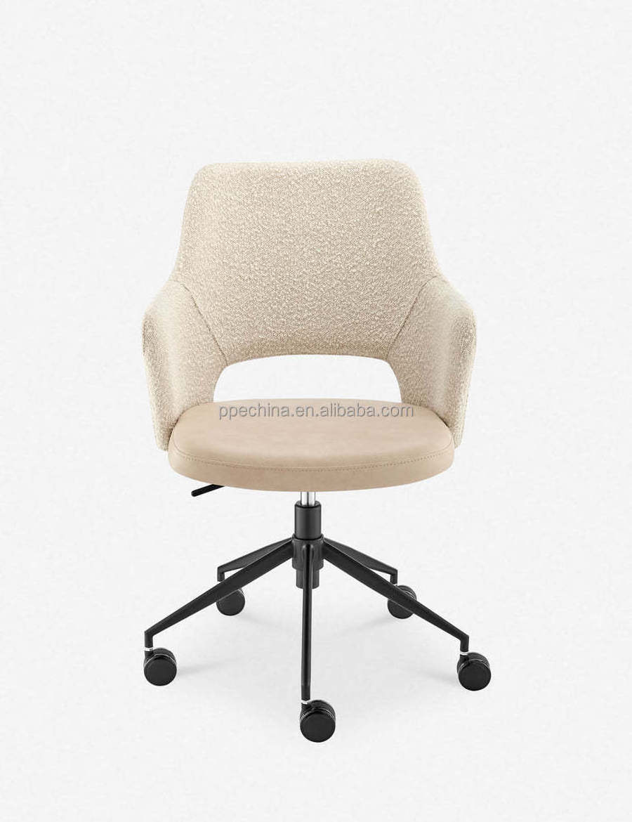 Swivel Dining Chair Luxury Velvet Fabric Computer Chair Upholstered Leisure Swivel Office Chair For Home