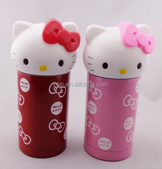 cute kitty stainless steel  vacuum bottle kids children cartoon water bottle