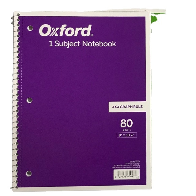 High Quality Spiral Notebook 80 sheets Purple Special Offer Notebook Various Material Assorted Solid Colors For School Supplies