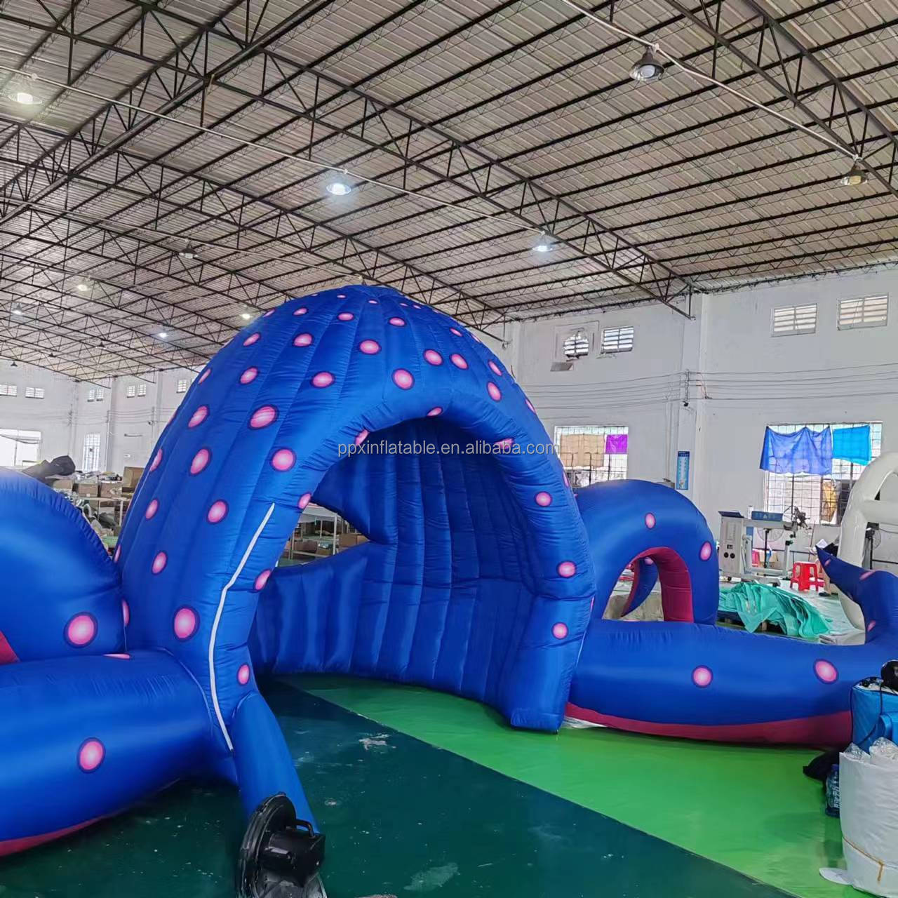 8m Giant Inflatable DJ ufo Octopus Cabin Background Wall Booth Balloon legs octopus tentacle dildo Event Stage Decoration Toys