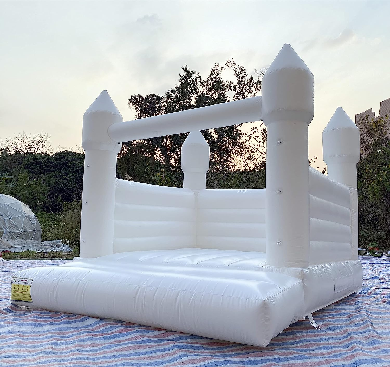 High Quality White Bouncy Castle Pink Inflatable 13ft white bounce house 8x8 Jumpers With Slides For Rent