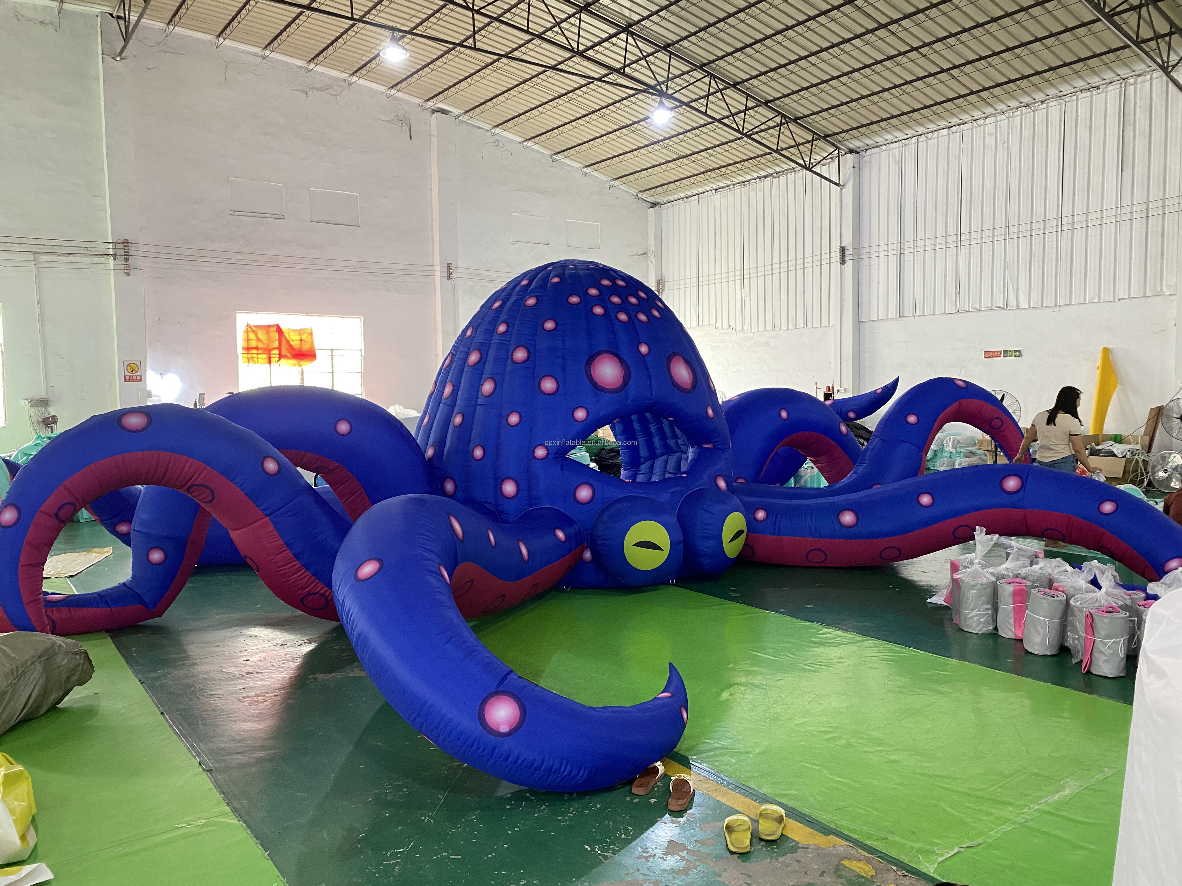 8m Giant Inflatable DJ ufo Octopus Cabin Background Wall Booth Balloon legs octopus tentacle dildo Event Stage Decoration Toys