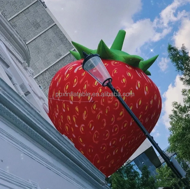 Street Building Advertising Decoration Giant Inflatable Fruit Inflatable Strawberry For Decoration