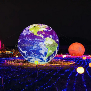 Wedding Stage Party Advertising Decoration Large Inflatable Moon Planets  Globe Earth Balloon With LED Light