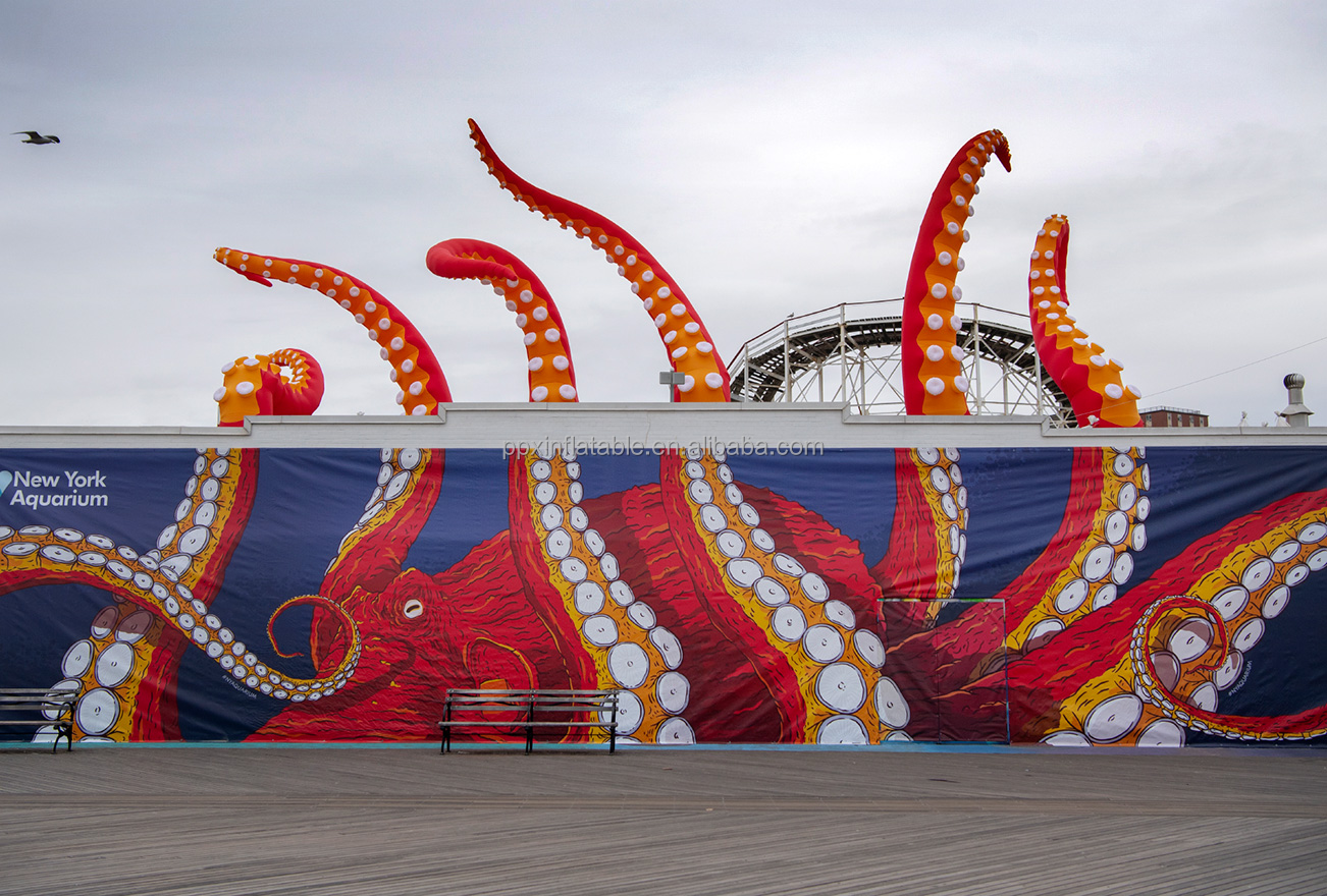 Giant Built In legs Monster Animal Model LED outdoor light octopus Inflatable Octopus Tentacle For Advertising