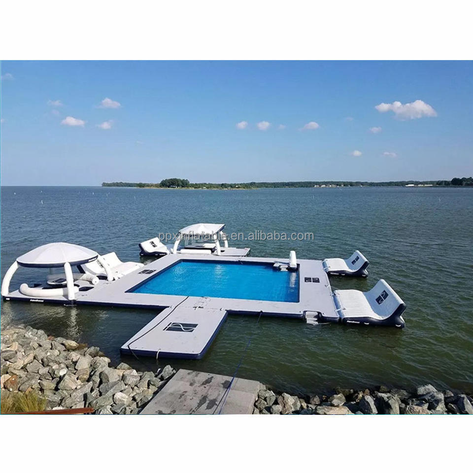 Inflatable Water Dock Platform Swim Platform Jet ski Dock For Yacht Amusement Park Equipment ship Floating dock Island Buoy