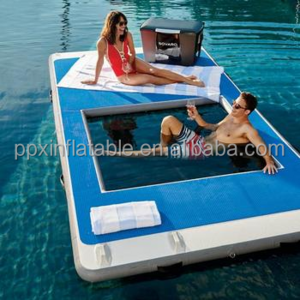 Luxury yacht Protective Anti Jellyfish water Ocean island tent sea floating inflatable boat swimming pool with net float chair