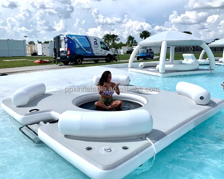 Inflatable water bar inflatable sofa floating table floating platform row sea yacht platform water inflatable dock floats