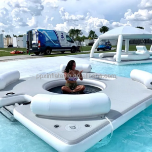 Inflatable water bar inflatable sofa floating table floating platform row sea yacht platform water inflatable dock floats