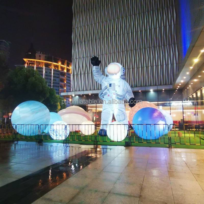 Custom Advertising Cartoon with LED light Huge Mascot characters flying spaceman space man decoration giant inflatable astronaut