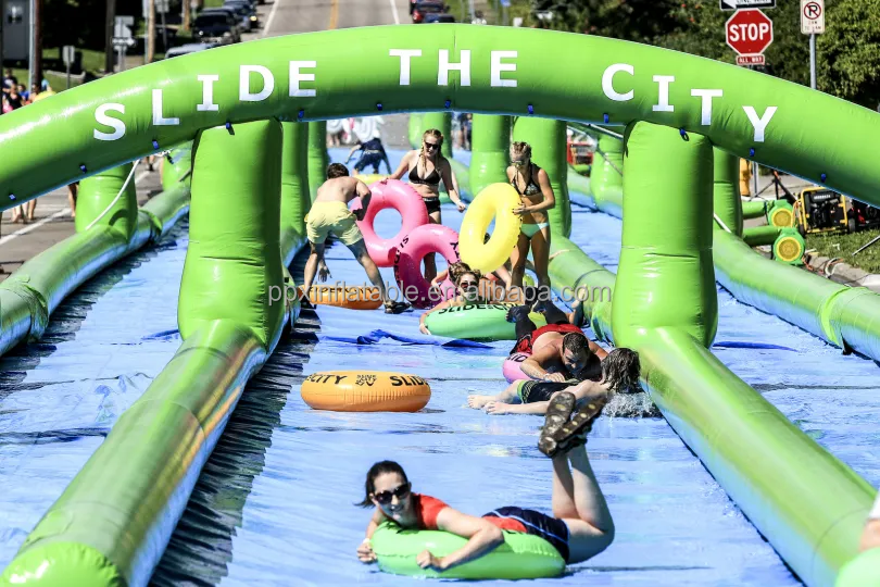 Inflatable  Giant Inflatable Water Slides City For Big Party On Street water park equipment pool nip slip on a water slide