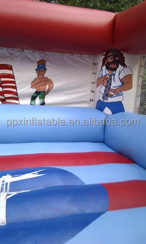 Customized size  inflatable structure boxing bounce castle mat with a roof for adults and kids wrestling ring