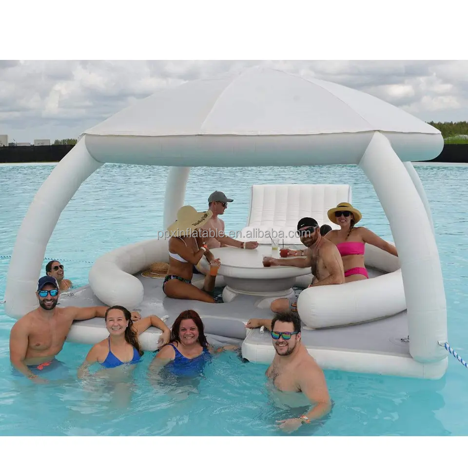 Inflatable water bar inflatable sofa floating table floating platform row sea yacht platform water inflatable dock floats