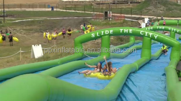 Inflatable  Giant Inflatable Water Slides City For Big Party On Street water park equipment pool nip slip on a water slide