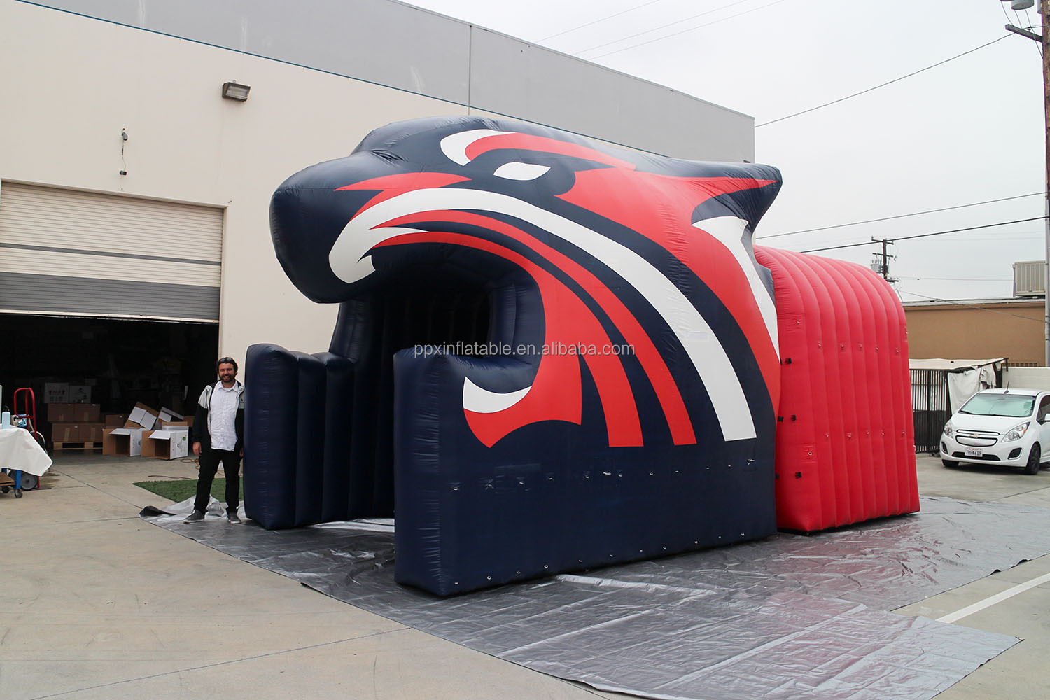 Sports Decoration sports inflated tunnel Inflatable Panther Football tunnel tent with Logo Advertisement  for Sporting Events