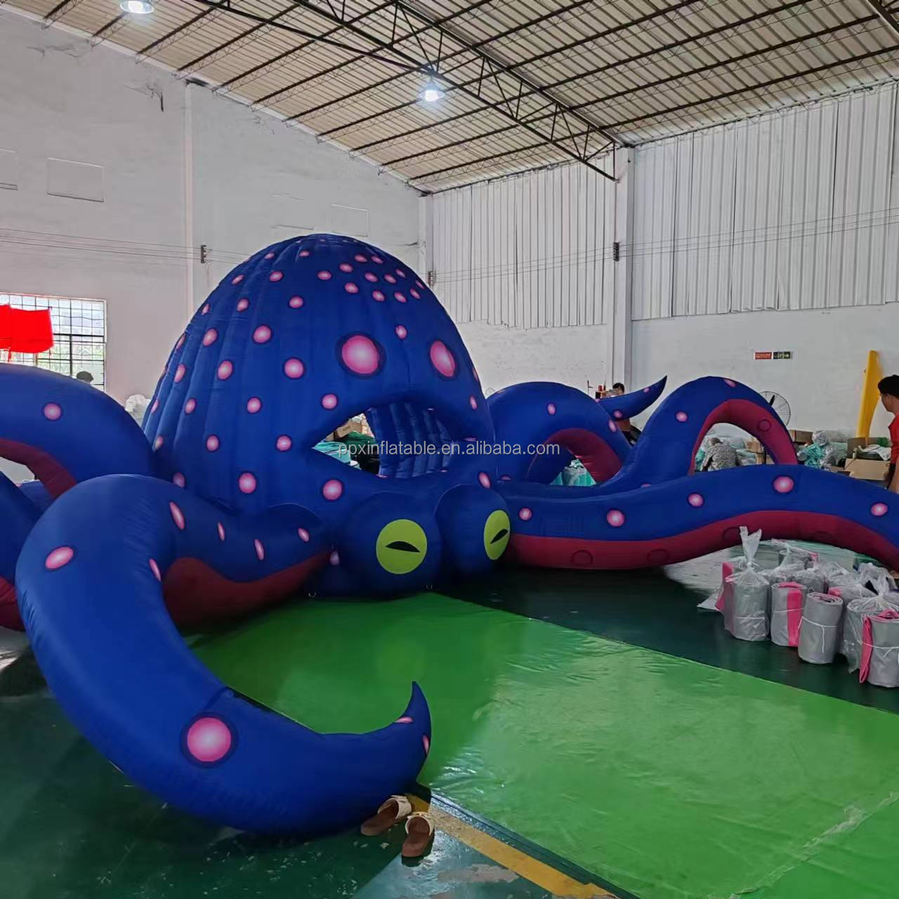 8m Giant Inflatable DJ ufo Octopus Cabin Background Wall Booth Balloon legs octopus tentacle dildo Event Stage Decoration Toys