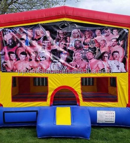 Customized size  structure boxing bounce castle mat with a roof sumo game for adults and kids inflatable wrestling ring