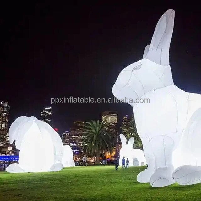 Inflatable White Rabbit for Festival Giant Inflatable Bunny Rabbit for Art 2024 easter decoration