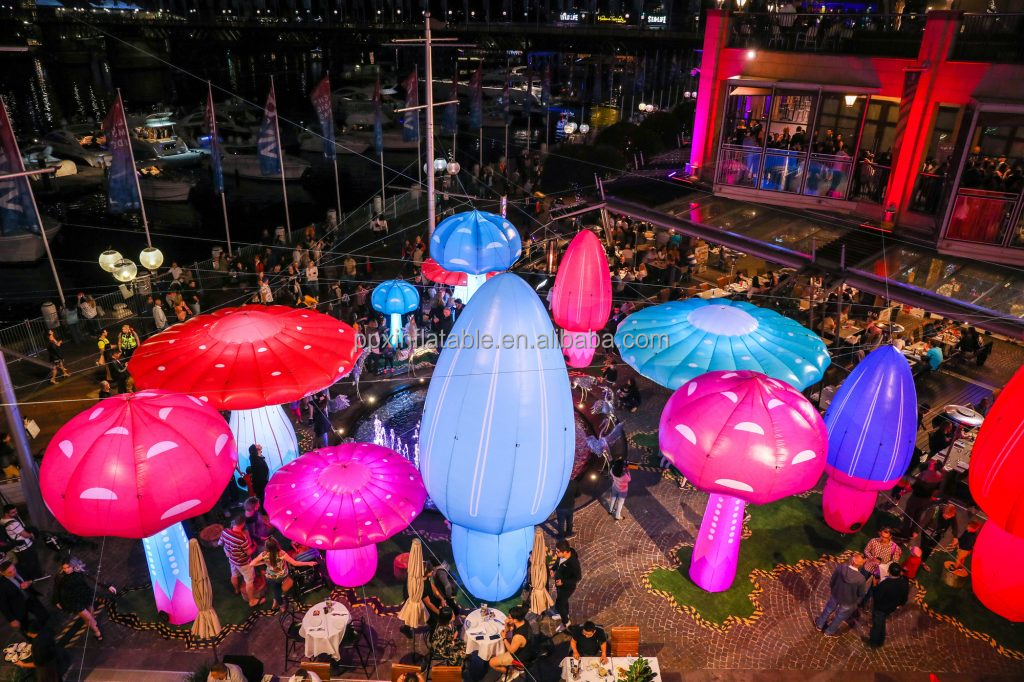 LED Lighting Inflatable mushroom decoration mushrooms for music festival Giant inflatable mushroom tent for stage