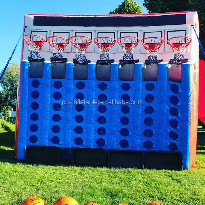 Outdoor Inflatable Carnival Basketball Shooting Game Connect 4 Game arcade Basketball Connect Four for Sale