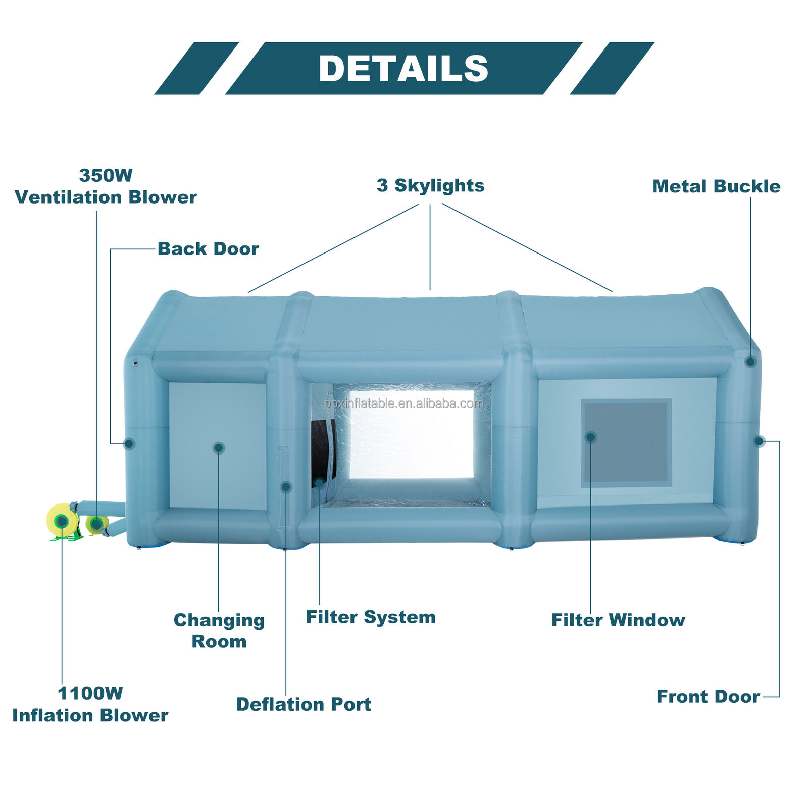 outdoor hot sale portable car printing cabin with logo giant spray booth tent custom paint booth inflatable rental