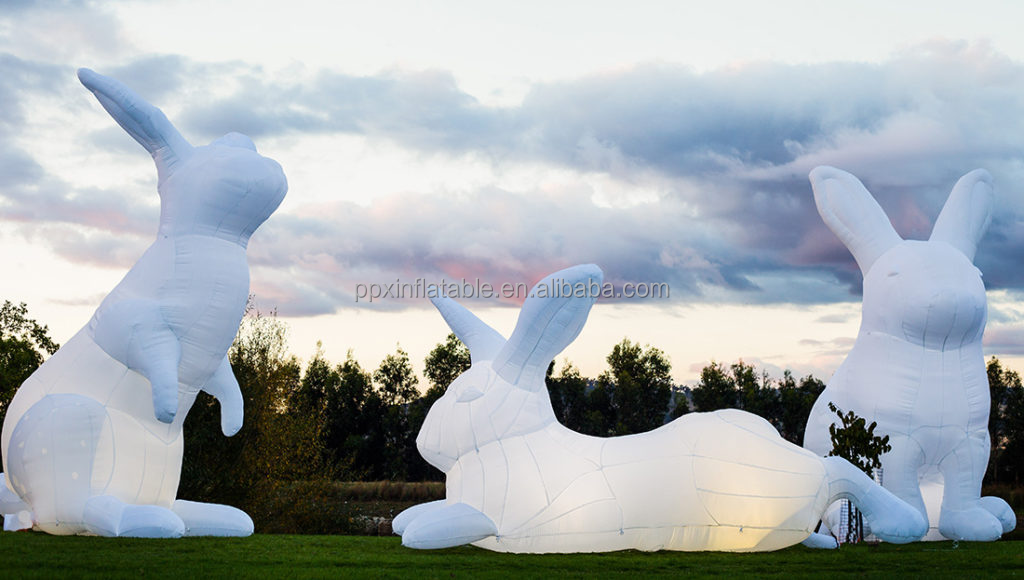 Inflatable White Rabbit for Festival Giant Inflatable Bunny Rabbit for Art 2024 easter decoration