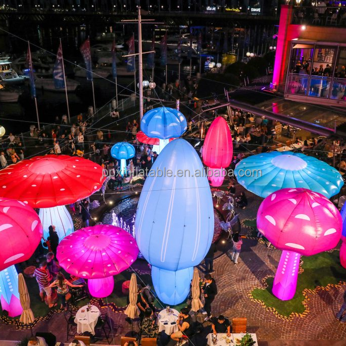 LED Lighting Inflatable mushroom decoration mushrooms for music festival Giant inflatable mushroom tent for stage