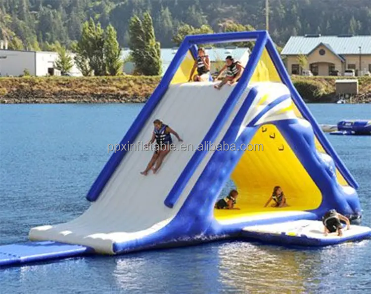 Small Mini theme seadoo water Inflatable Floating Slide and Trampoline Inflatable water park equipment play