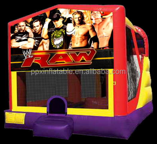 Customized size  structure boxing bounce castle mat with a roof sumo game for adults and kids inflatable wrestling ring