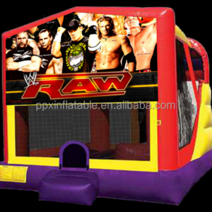 Customized size  structure boxing bounce castle mat with a roof sumo game for adults and kids inflatable wrestling ring