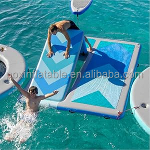 Commercial Inflatable Floating Swim platform slippers Convertible pontoon boat floating large sea dock Platform With Slide