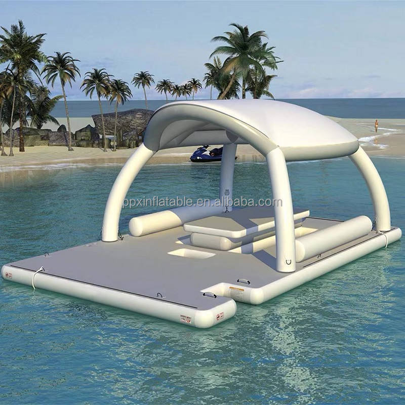 Inflatable water bar inflatable sofa floating table floating platform row sea yacht platform water inflatable dock floats