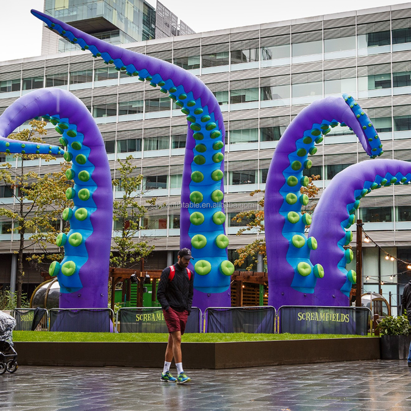 Giant Built In legs Monster Animal Model LED outdoor light octopus Inflatable Octopus Tentacle For Advertising