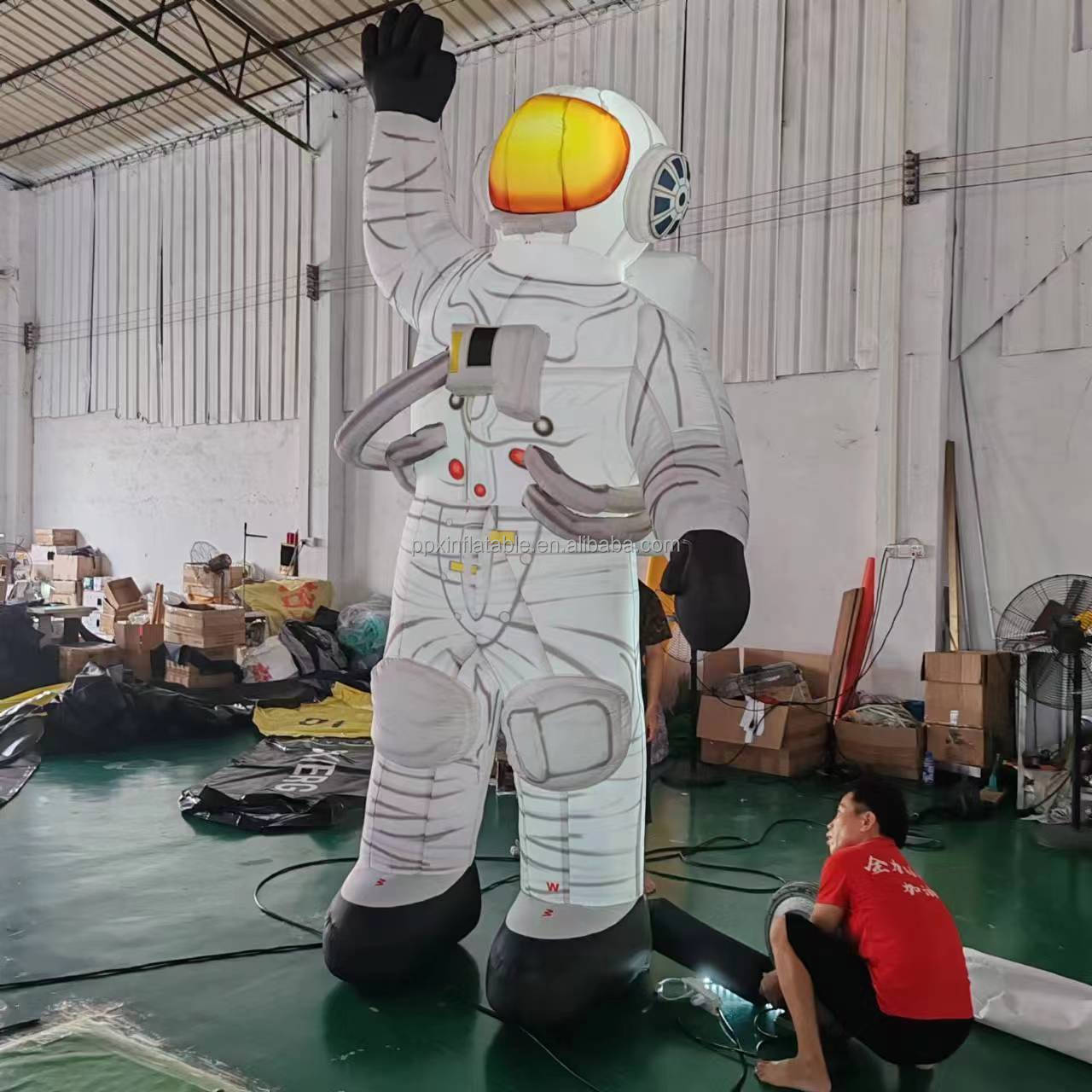 Custom Advertising Cartoon with LED light Huge Mascot characters flying spaceman space man decoration giant inflatable astronaut