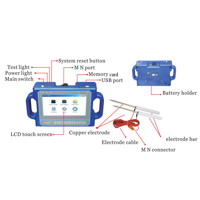 PQWT-S500 test equipment geophysical equipment suppliers well logging underground metal detector machine Driller Deep Borehole D