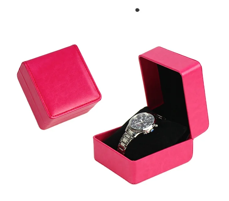 Factory spot wholesale watch box, flip cover PU leather watch box, watch jewelry storage box watch packaging