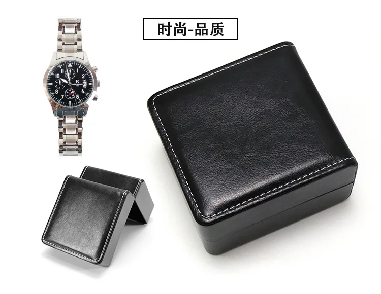 Factory spot wholesale watch box, flip cover PU leather watch box, watch jewelry storage box watch packaging