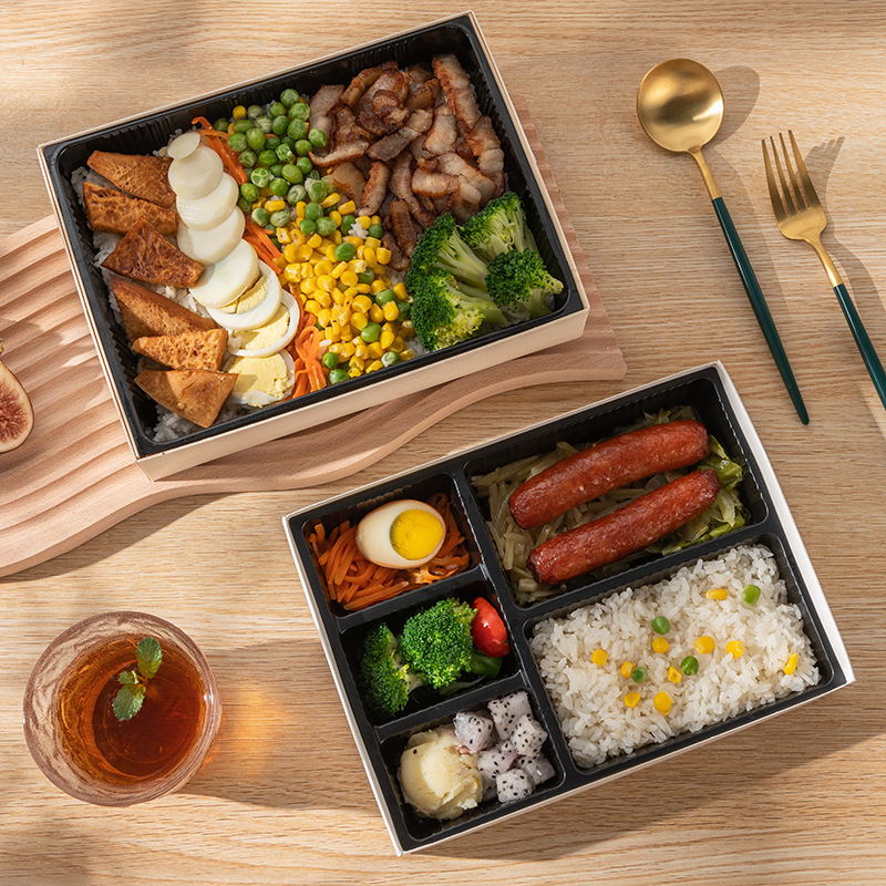 Disposable biodegradable fast food box, high grade commercial Sushi wooden box salad packing box