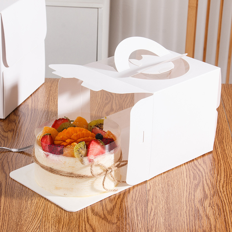 high quality Cake box with transparent window square birthday cake packaging box