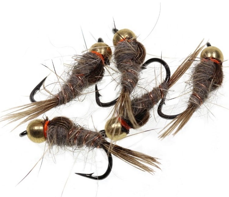 Brass Bead Head Hares Ear Nymph Trout Fly Tying Hook Fishing Flies Fly Fishing Lure Baits