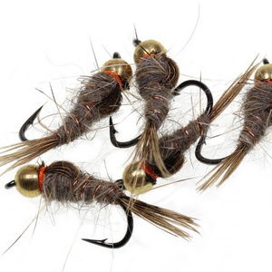 Brass Bead Head Hares Ear Nymph Trout Fly Tying Hook Fishing Flies Fly Fishing Lure Baits