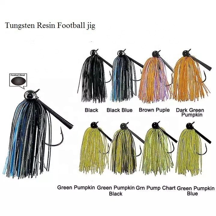 High Quality Tungsten Resin Football Jigs  TRFJ Tungsten weight sinker Jig Head for Bass Fishing