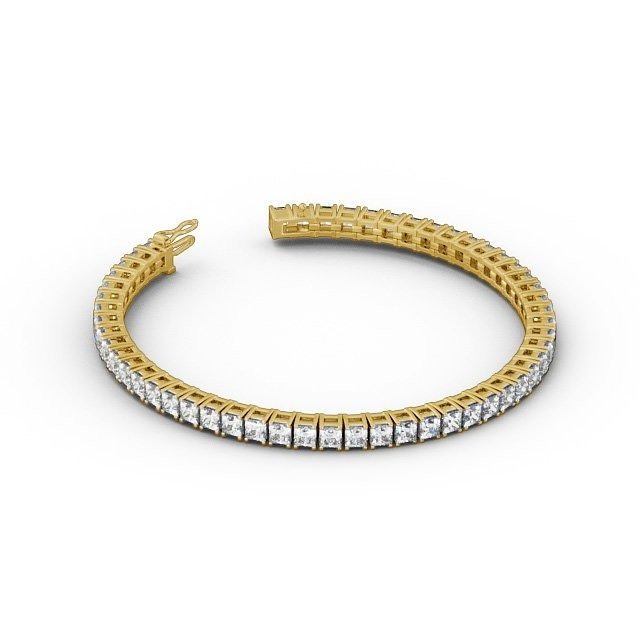 Hot Sell 2023 Yellow Gold Princess Cut Lab Grown Diamond Tennis Bracelet with Stylish Designed Available For Sale