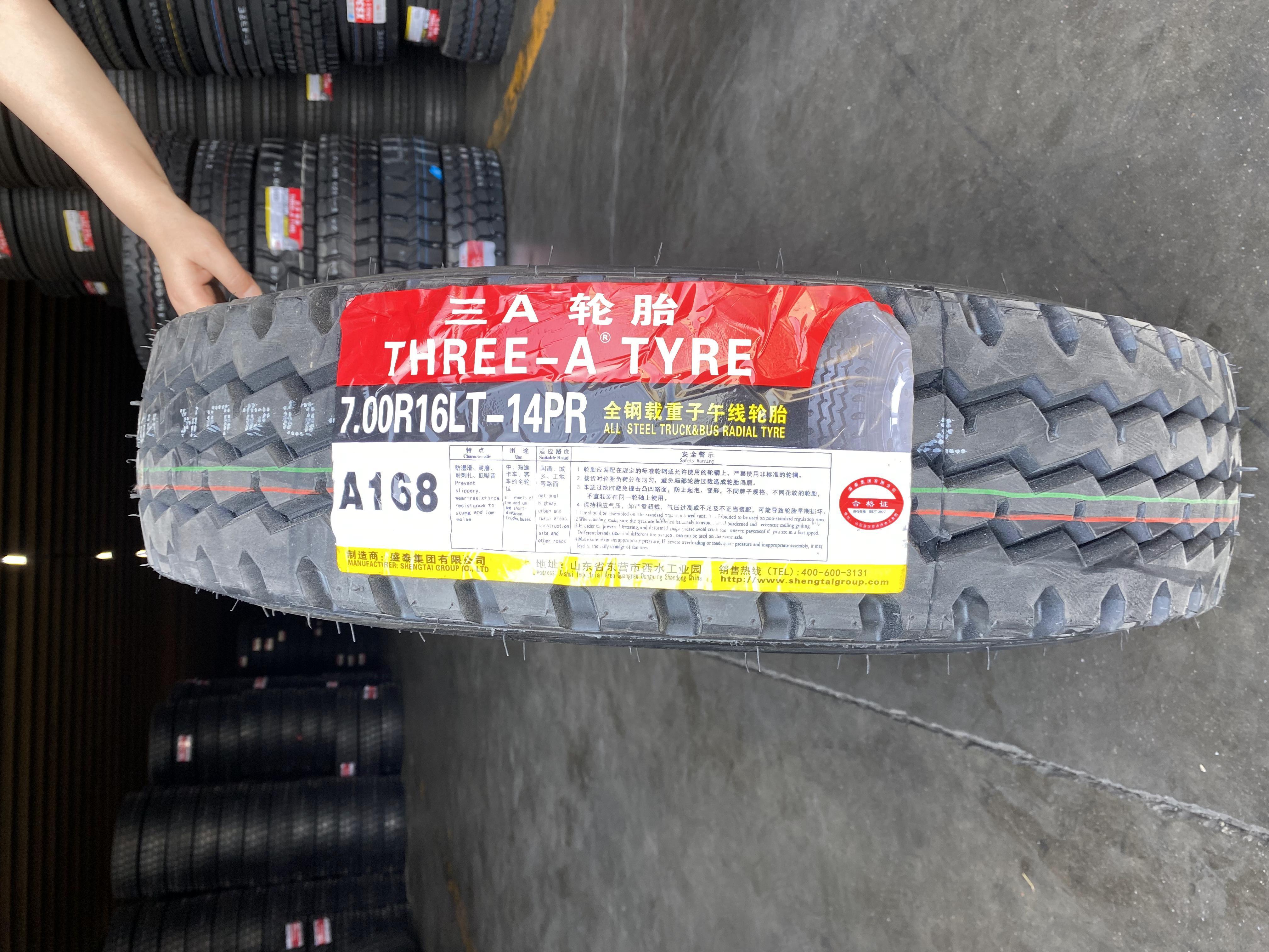 Three-A brand truck tires 700R16 750R16 825R16  11R225 cheap tires high quality