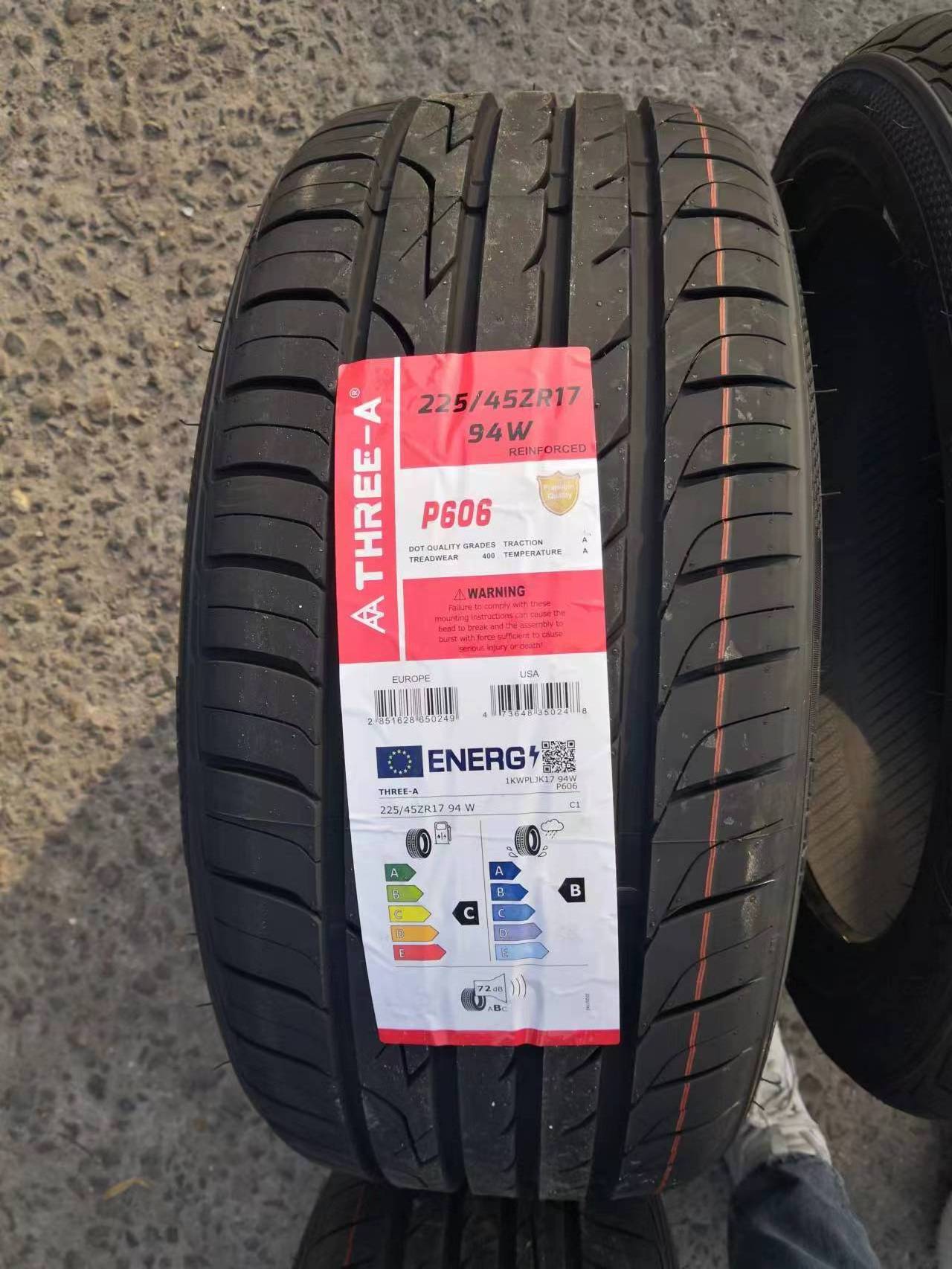 P606 passenger car tires competitive prices with high quality UHP tires 195/45R16 THREE-A brand popular brand