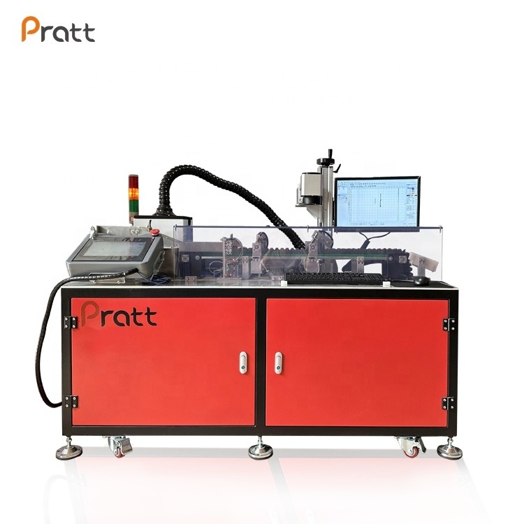 Fiber Laser Flying Marking Machine With Conveyor Belt For Pen Marking Jpt Source Ccd Fiber Laser Marking Engraving Machine