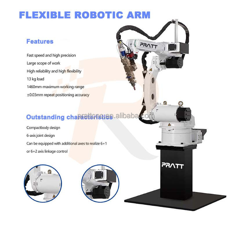 Pratt CNC Cheap Price 6 Axis Welding Robot Arm Welding Product In Hot Sales With Qilin Control system